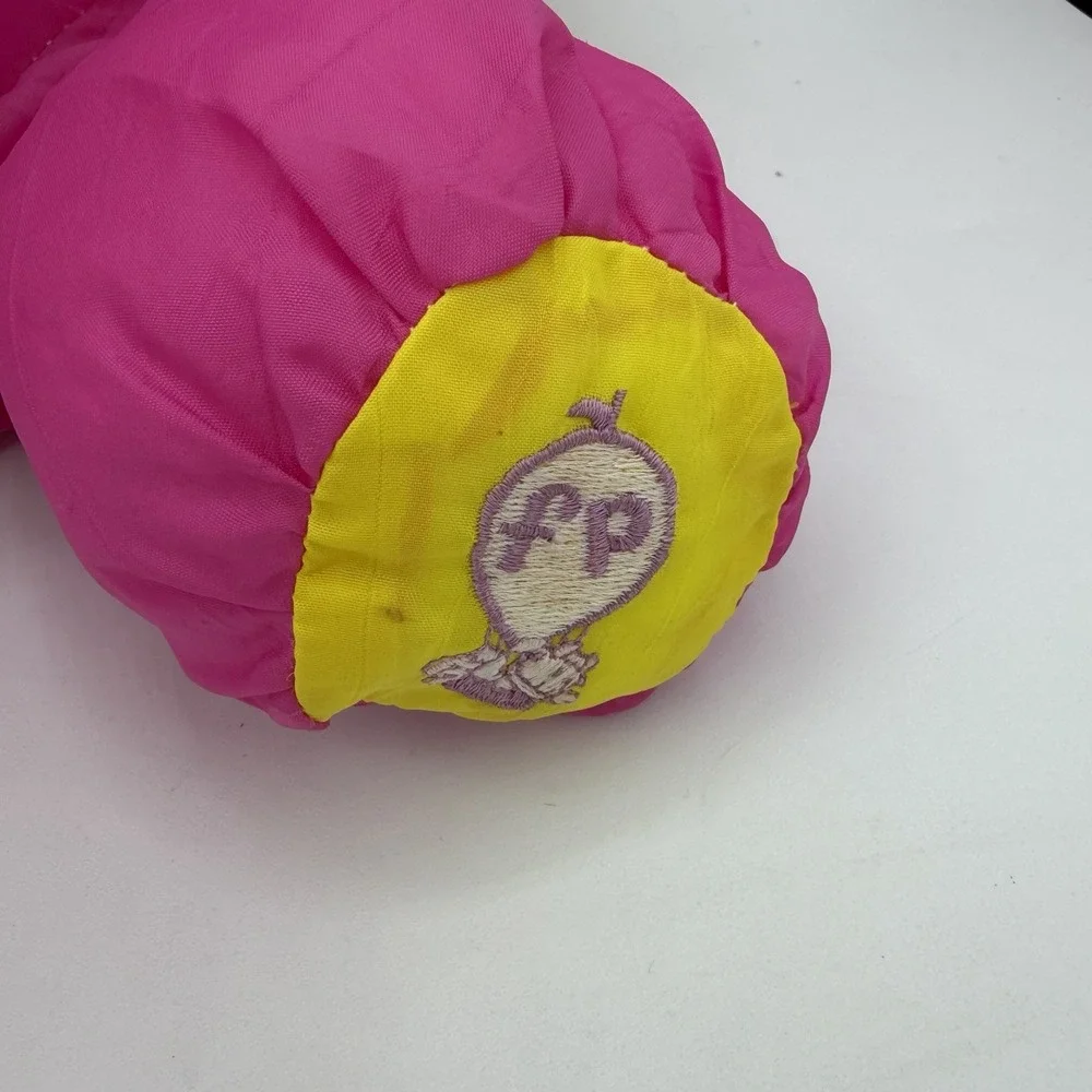 VINTAGE 1987 FISHER PRICE PUFFALUMP STUFFED ANIMAL PLUSH PINK RHINO